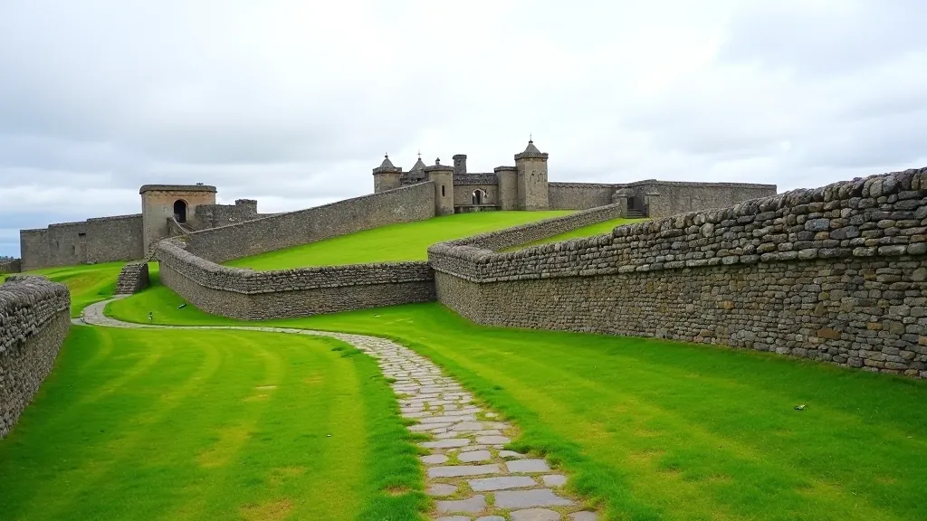 Derry City Walls fortifications with historic gates