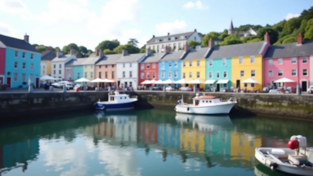 Cobh harbour waterfront with Victorian architecture and scenic views